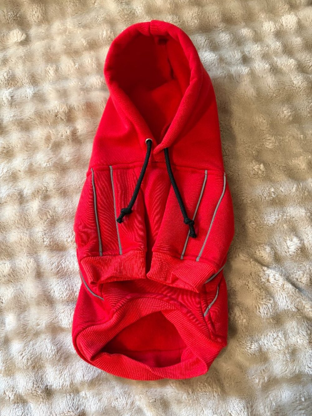 Red Dog Hoodie Fleece Lined Winter Coat Waterproof Reflective Pet Jacket Warmth